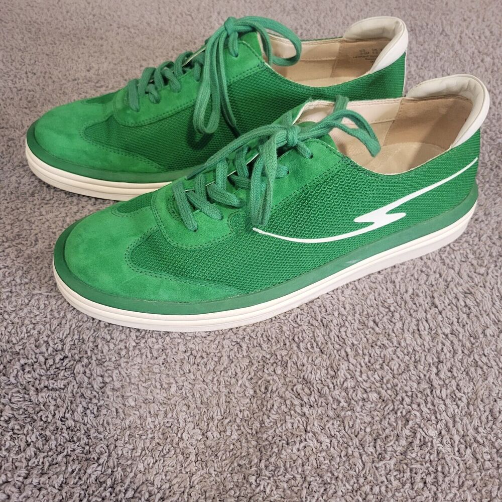 Franco Sarto Lumiere womens sneaker kelly green white EUC preppy athlesure...